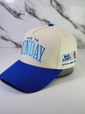 NFL Bud Light 'Easy to Sunday' Football Cap Cream and Blue